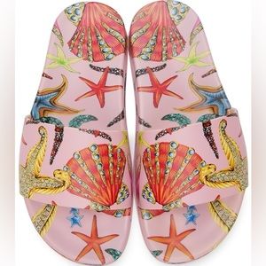 Versace Pink 'Trésor De La Mer' Slides